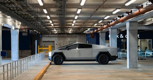 Modern hotel parking facility with automated systems and EV charging stations